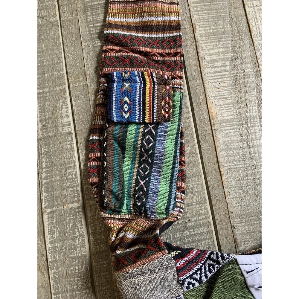 Rising International Patchwork Hobo Boho Bag Embroidered Cotton Nepal New NWT